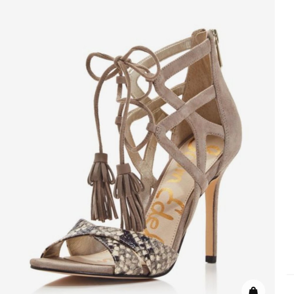Sam Edelman Aimes Strappy Snakeskin Heels Sandals 8.5